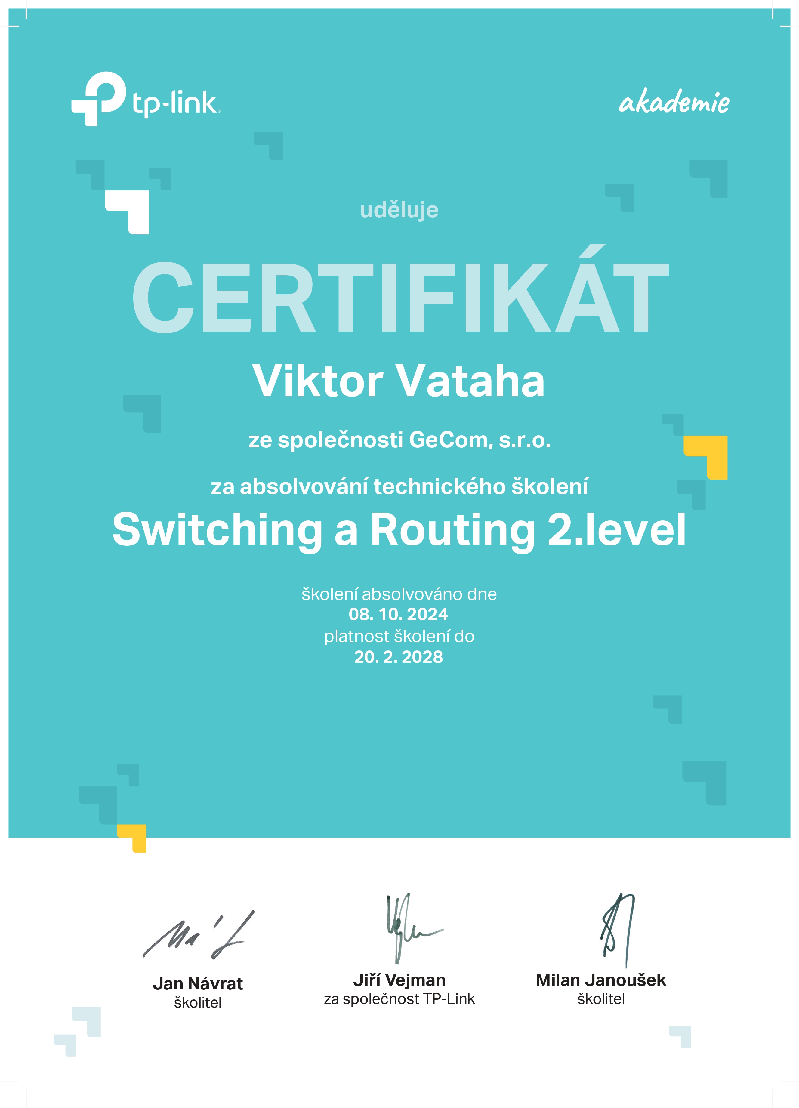 TP-Link Switching a Routing 2.level